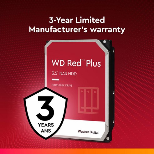 WD Western Digital WD 레드 플러스 NAS 내장 하드 드라이브 .. 정품보장, 단일