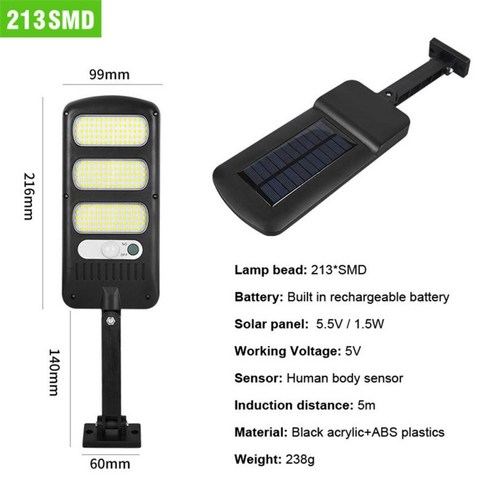 [KHTE]센서 스마트 원격 제어 라이저 야외 태양광 조명, non control_213SMD-2200mAh