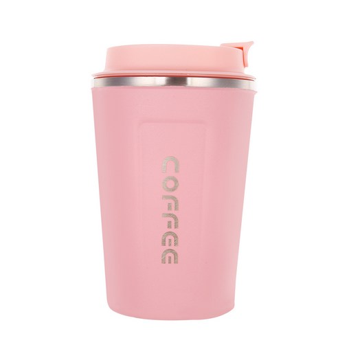 KORELAN 304 스테인리스강 진공 보온 커피 컵 500ml 비즈니스 사무컵 야외 여행 자동차 컵, 핑크