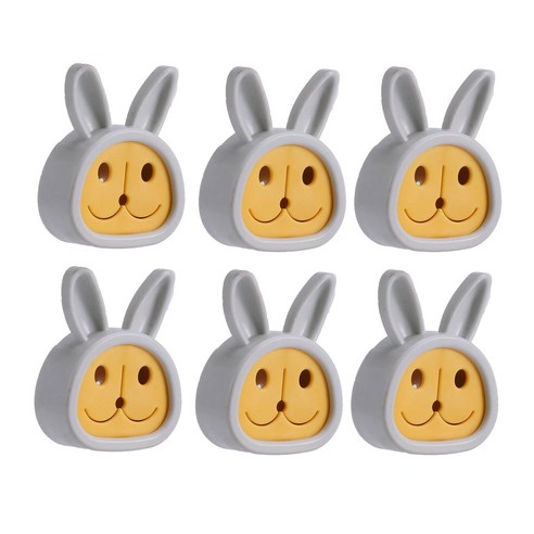 토끼 타올 플러그 홀더, 그레이, 6개