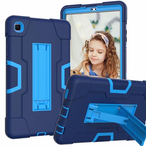 삼 성 갤 럭 시 탭 A7 라이트 2021 SM T220 T225 방진 안전 태 블 릿 PC 케이스, Navy+ Blue