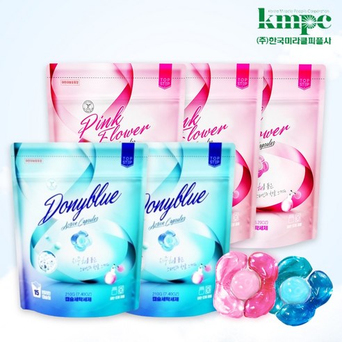 탑스텝 핑크플라워캡슐세제 캡슐세탁세제 세트, 33개입, 5개