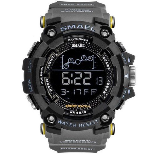 SMAEL 신형 남성 오렌지 다기능 방수 대형 시계판 LED 디지털 시계 남성 캐주얼 스포츠 남성 시계 릴로지오 만지오