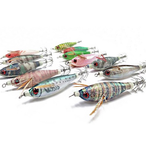 국방 닭새우에기 갑오징어 쭈꾸미 한치 낚시 채비, 12종 65에기, 1개