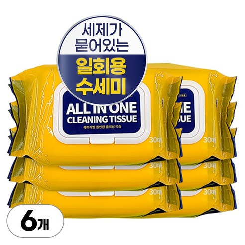 헤이브랜드 세제 묻은 일회용 수세미 (30매), 30개입, 6개