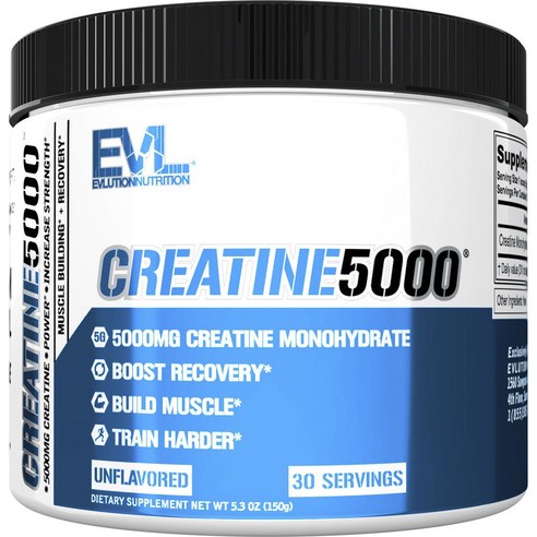 EVLUTIONNUTRITION 크레아틴 5000 무맛, 150g, 1개