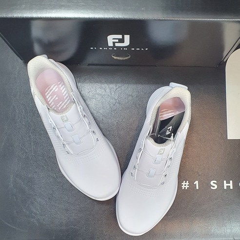 여성골프화 풋조이골프화 플로우 FLOW 스파이크리스 보아형 화이트 1년방수보증제품 1치수크게나옴 아쿠쉬네트정품 풋조이대리점 경량 발편한골프화 연예인골프 프로골프화