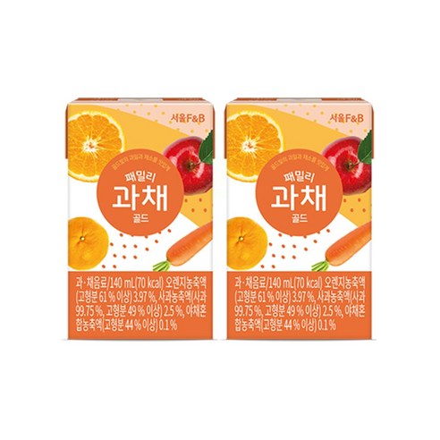 서울에프엔비 패밀리 과채 골드 140ml*24팩, 140ml, 24개