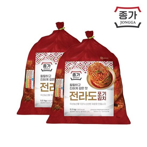 (종가집) 종가 전라도식 포기김치 11kg (5.5kg X 2), 2개, 5.5kg