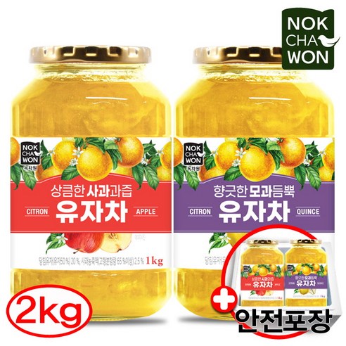 녹차원 사과과즙 유자차 1kg+모과듬뿍 유자차 1kg+스티로폼 안전포장, 1kg, 1개