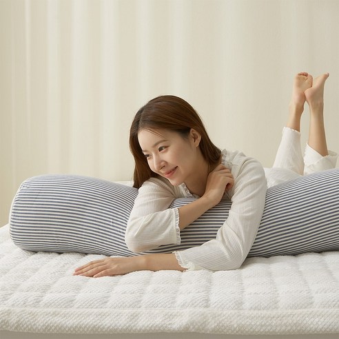 집앤콕 대형 냉감 바디필로우 10컬러 4Size, 누빔 크림베이지, 100x20