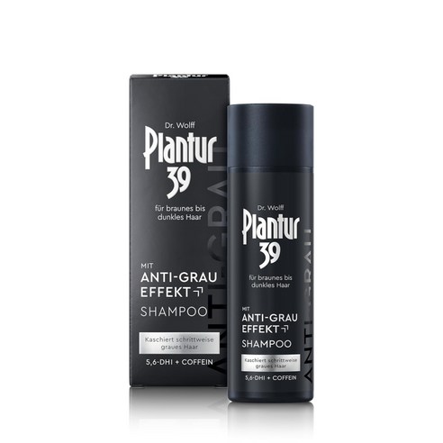 Plantur 39 안티 그레이 샴푸 200ml 점진적인 백발을 감추기 짙은갈색 머리카락 염색 없이 길게지속, 1개