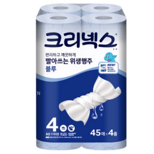 스카트 프레쉬 블루 행주타올 45매, 4개입, 1개