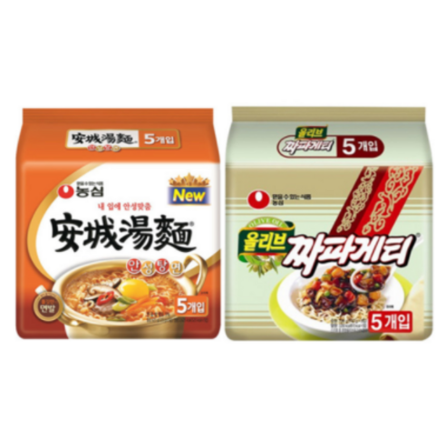 농심 안성탕면 125g + 짜파게티 140g 5개 세트, 10개