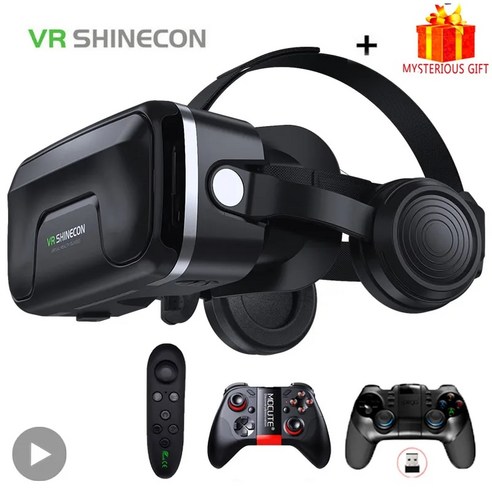 VR AR 3D 가상 현실 안경 헤드셋 장치 헬멧 고글 컨트롤러 스마트폰 전화기, With Box With Remote, 없음, 2.No Box With Remote