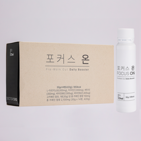 닥터초이 듀얼부스터 포커스온 운동전 부스터 아르기닌 카페인 프리워크아웃 헬스부스터 30g 14개입, 56개