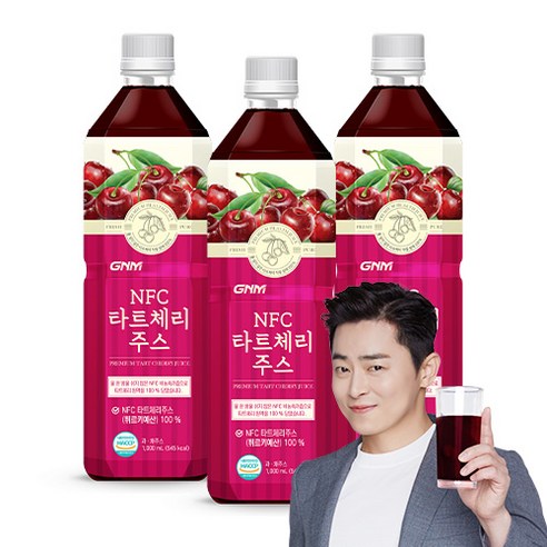 GNM 물 넣지 않은 NFC 타트체리 주스 착즙 원액 1000ml, 1L, 2개