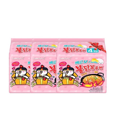 <올따옴> 삼양 까르보불닭볶음면 4입멀티 3봉, 12개