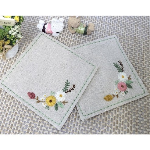 섬세한 손길로 완성하는 따스함, 프랑스 자수 티코스터 DIY 패키지