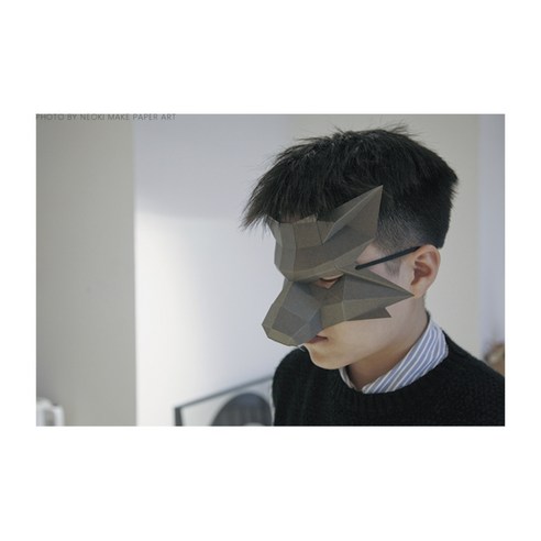 할로윈소품 종이가면 늑대인간 마스크 DIY 파티용품 할로윈마스크, 짙은 회색