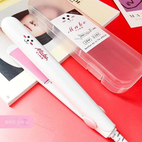 미니 작은 컬링 아이언 작은 부목 스트레이트 헤어 곱슬 머리 이중 목적 헤어 파마 게으른 앞머리 솜털 클립, 화이트