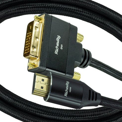 리체비티 하이퀄리티 4K HDMI to DVI 케이블 HDMI2.0 DVI-D DualLink, 5M, 1개