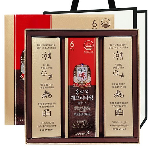 정관장 홍삼정 에브리타임 밸런스 쇼핑백포함, 10ml 30포 1박스, 3개