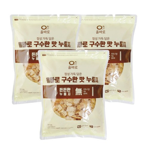 쌀로만든 구수한 맛 누룽지, 1kg, 3개