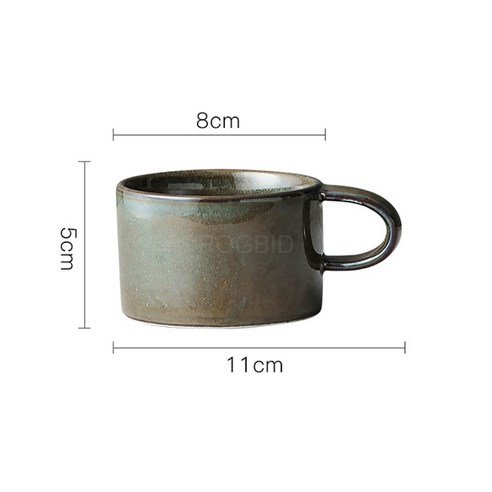 ROGBID 독특한 일본 복고풍 스타일 빈티지 커피 머그잔 150ml 가마 변경 점토 아침 컵 친구를 위한 창의적인 선물, Bronze_150ml