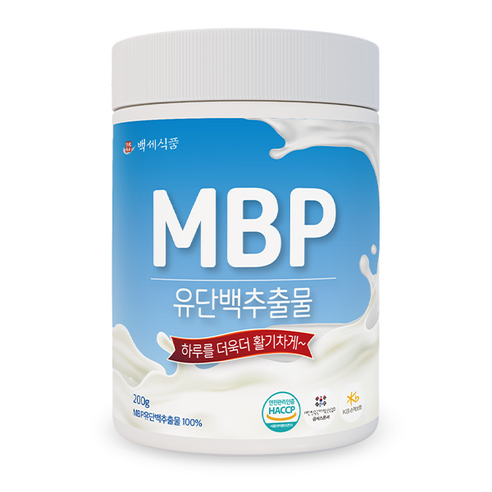 백세식품 MBP 유단백추출물 분말 200g통 20일분, 200g, 2개