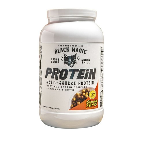 Black Magic 멀티-소스 프로틴 웨이 에그 카제인 컴플렉스 + 엔자임 & MCT''s 초콜릿 PB 퍼프, 975g, 1개