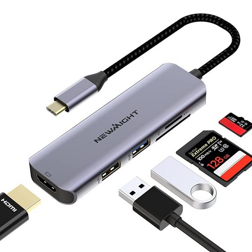 Newmight usb 허브 c타입 맥북 hdmi 3.0 USB C 도킹 스테이션 9 in 1 to 3 HDMI 어댑터100W PD 포함 A 2개 SD/TF 카드 리더 Hub 다중, VGA 9 in 1