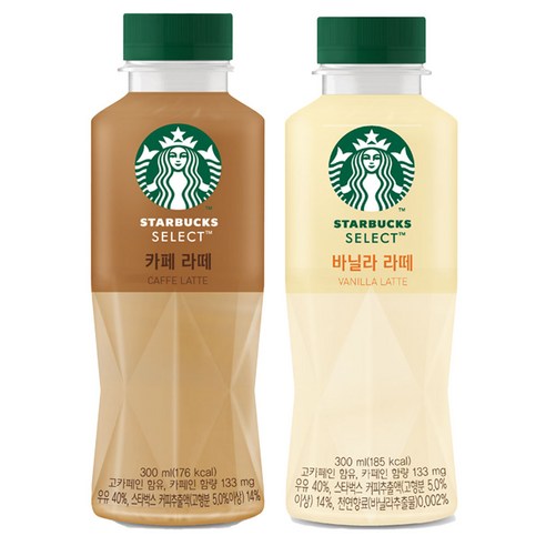 스타벅스 셀렉트 카페라떼+바닐라라떼 혼합, 10개, 300ml