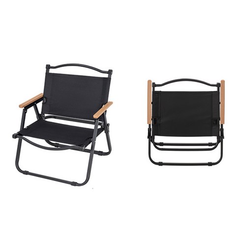 데이즈온샵 접이식 낚시 캠핑 의자 로우체어, 1개, 블랙 L