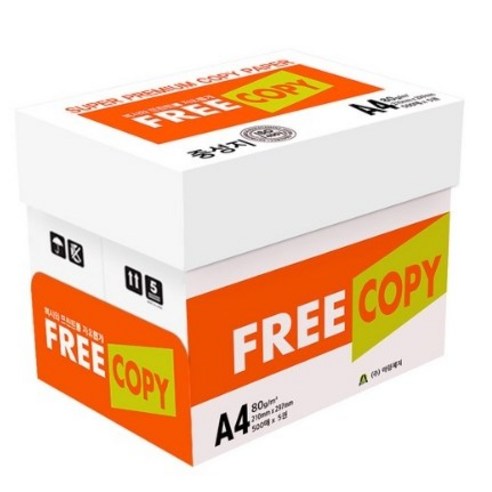 프리카피 80g A4 1박스 2500매 복사용지 복사지 a4용지, 500매*5권