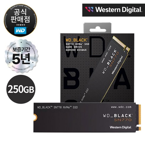 WD BLACK SN770 NVMe SSD, WDS250G3X0E, 250GB