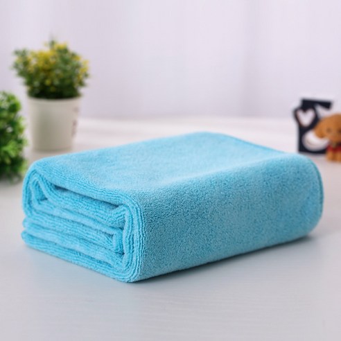 ZZJJC 극세사 수건 드라이 스카프 털 빠짐 없는 주방 청소 물수건, 레이크블루, 600g 30*30