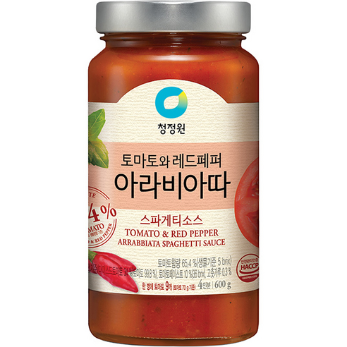 청정원 아라비아따 스파게티 소스, 2개, 600g