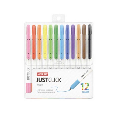 모리스 저스트클릭 네임펜F 12색세트, 단품, 1개