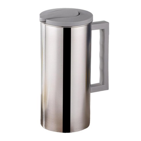 대중음식점 호텔 가정을 위한 1.6L 찬 물 주전자와 뚜껑 금속 물 투수, 회색, 10cmx23cm, 스테인레스 스틸