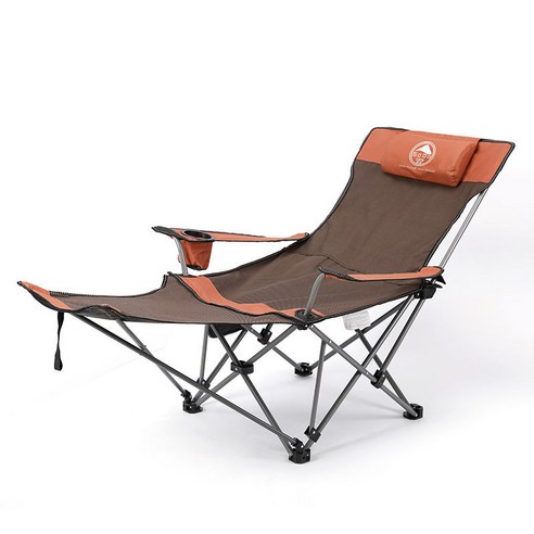 야외 접이식 의자 캠핑 휴대용 비치 벤치 안락 의자, 긴 오렌지 전체 천