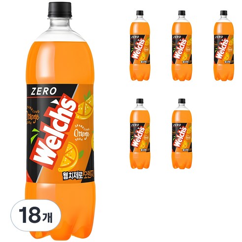 웰치스 웰치 제로 오렌지, 1.5L, 18개