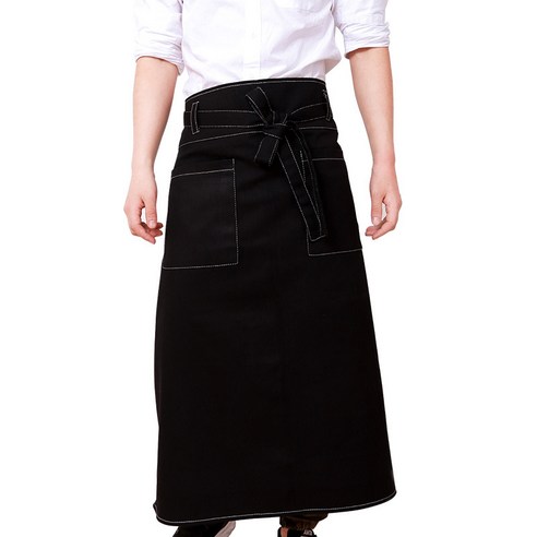 셰프 앞치마 반신 남녀 주방 요리사 검은색 맞춤 프린트 식당 작업복, 검정색
