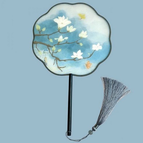 원형부채 빈티지부채 복고풍부채 복고풍 빈티지 공예 여름 한복 폴딩 전통, Magnolia