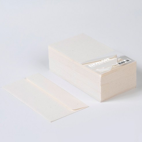 PaperPhant 하이퀄리티지 도톰한(120g) 화이트 티끌지(한지) 가로형 봉투, 80매