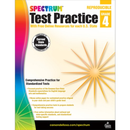 Spectrum Test Practice Grade 4 Paperback, English, 9781620575963