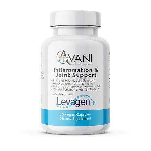 Avani Health - Levagen 보충제 지지 편안함 통증 뻣뻣함 향상된 흡수 바이오페린 아스트라진 글루텐 프리 비건 캡슐 30개, 1개