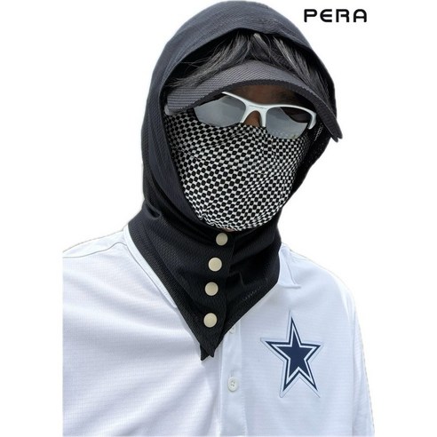 빅토리아 통풍메쉬 후드 뒷목가리게+쿨 마스크 블랙 FREE, 블랙혼합, 1세트