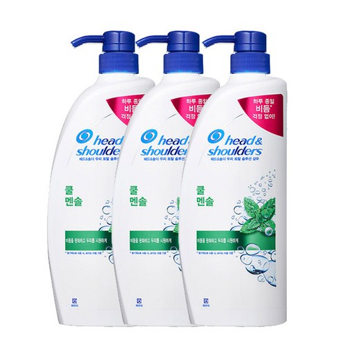 헤드앤숄더샴푸 헤드앤숄더 쿨 멘솔 샴푸, 550ml, 3개  Best 5