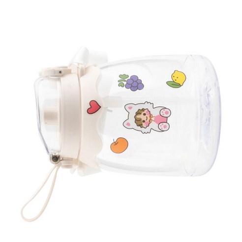 1000ml 더블 흡입관 물컵 여자 대용량 흡입관 휴대용 야외 남자 주전자병 운동, 백색, 1000ml 컬렉션 스티커